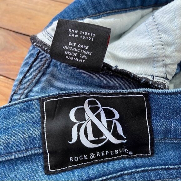 ROCK Republic Stella Low rise blue jeans studded pocket size 28 soft stretchy - Picture 3 of 12